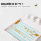 Kitchen Spoon Holder & Spatula Rest – Non-Slip Plastic Utensil Organizer