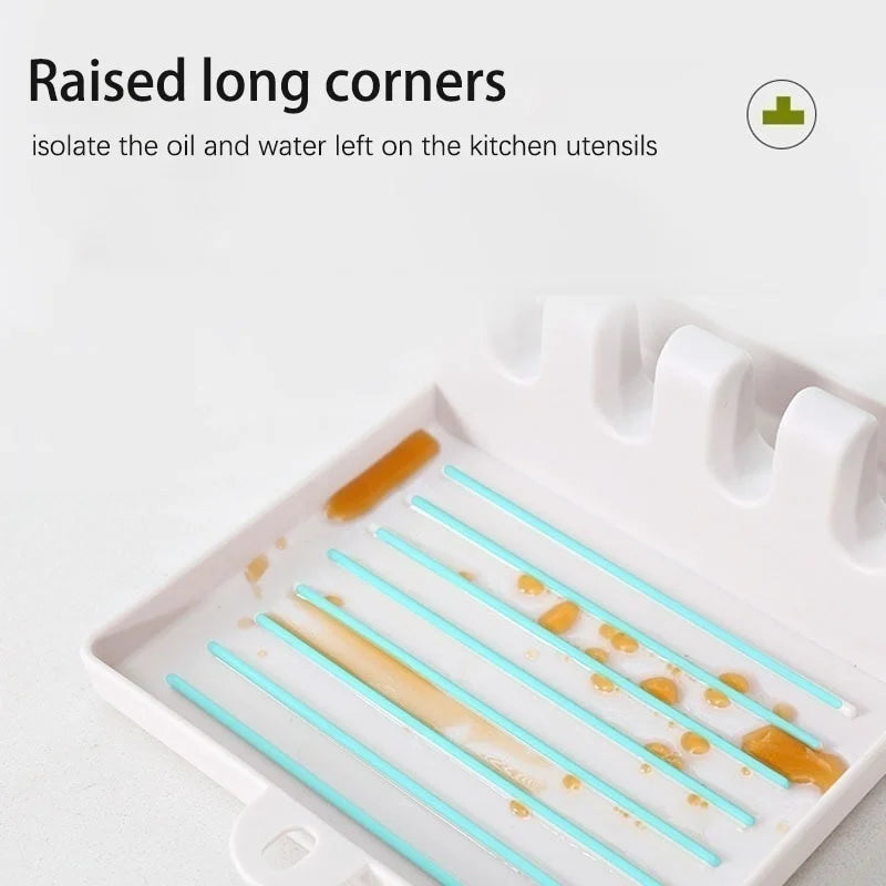 Kitchen Spoon Holder & Spatula Rest – Non-Slip Plastic Utensil Organizer