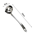 Stainless Steel Soup Fat Oil Separator – Skimmer & Colander Spoon with Heat-Resistant Handle