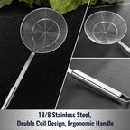 Stainless Steel Double Round Spoon – Reinforced Spider Strainer for Frying & Cooking
