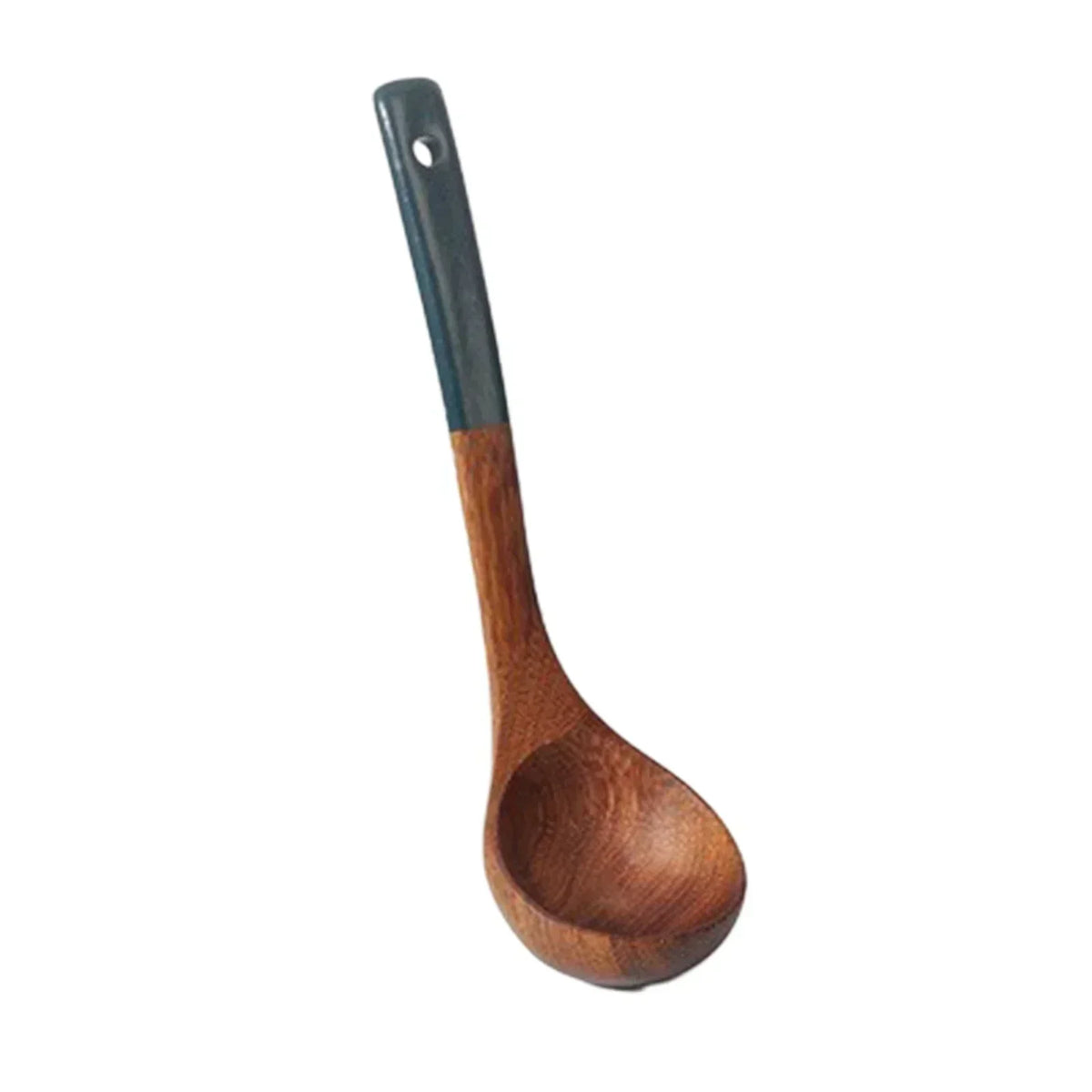 Solid Wood Ebony Spatula & Wooden Soup Ladle – Heat-Resistant Kitchen Utensil Set