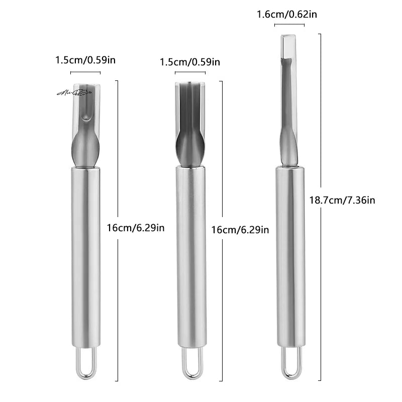 1/3PCS Stainless Steel Carving Knife Set – Fruit & Vegetable Decorative Tools