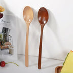 2PCS Wooden Spoon Set – Natural Wood Kitchen Tableware for Soup, Tea & Coffee