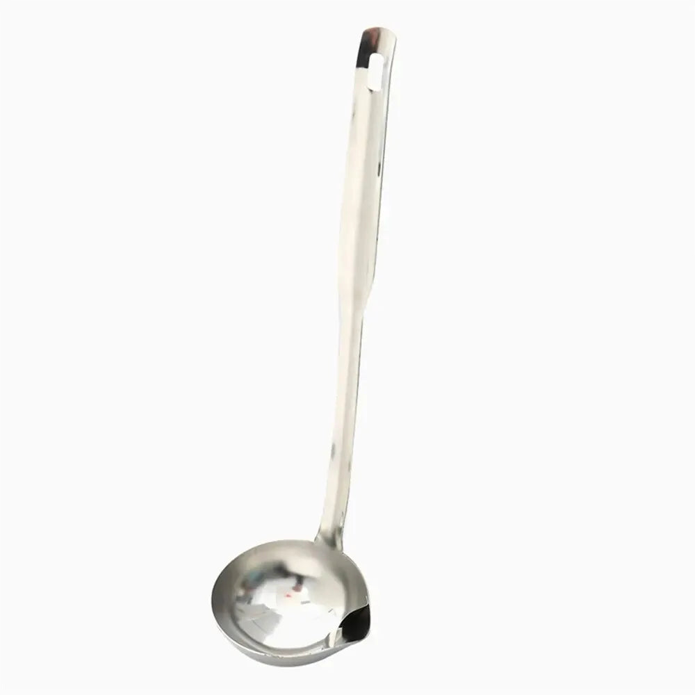 Stainless Steel Soup Fat Oil Separator – Skimmer & Colander Spoon with Heat-Resistant Handle