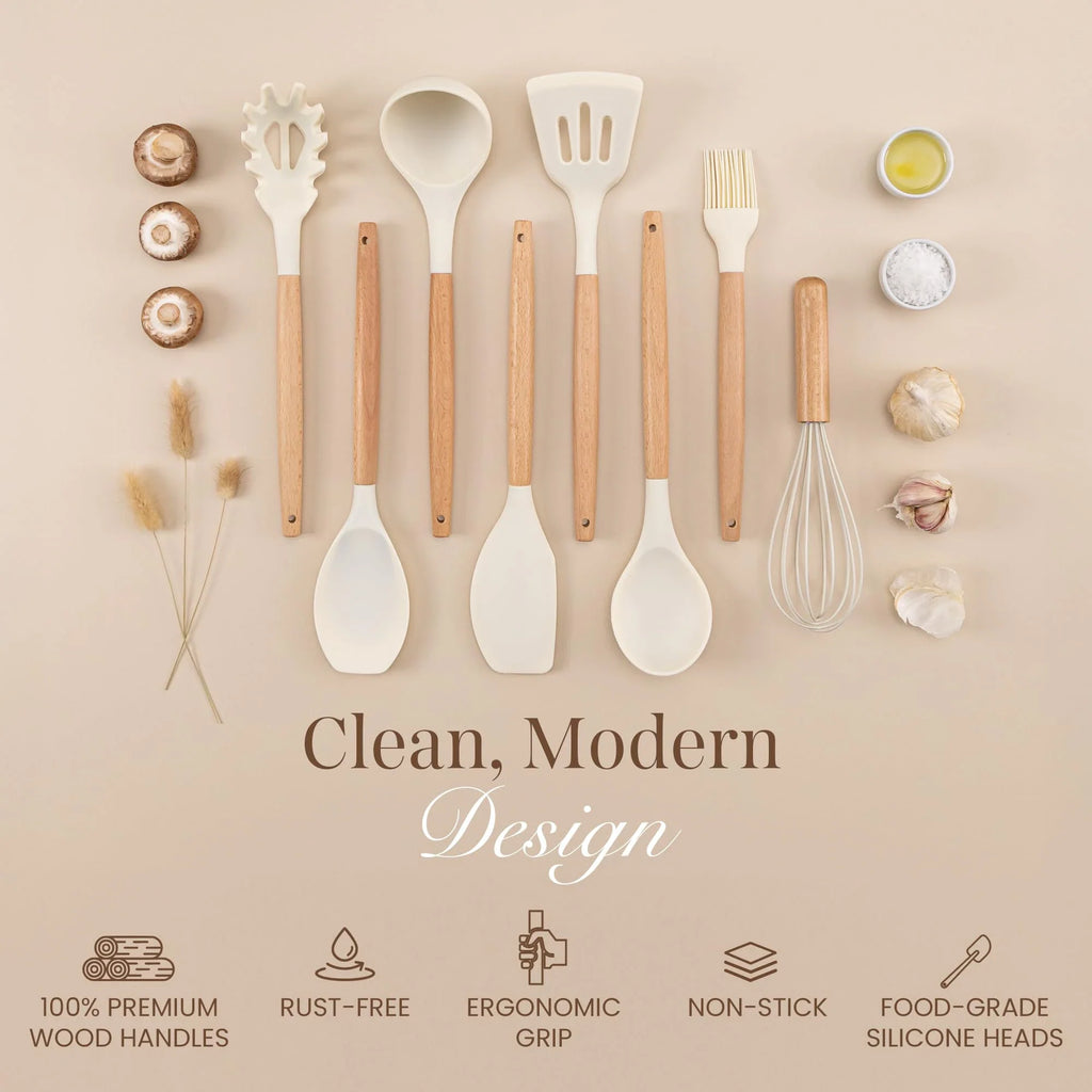 35-Piece Silicone Kitchen Utensil Set – Non-Stick Cooking Tools Kit