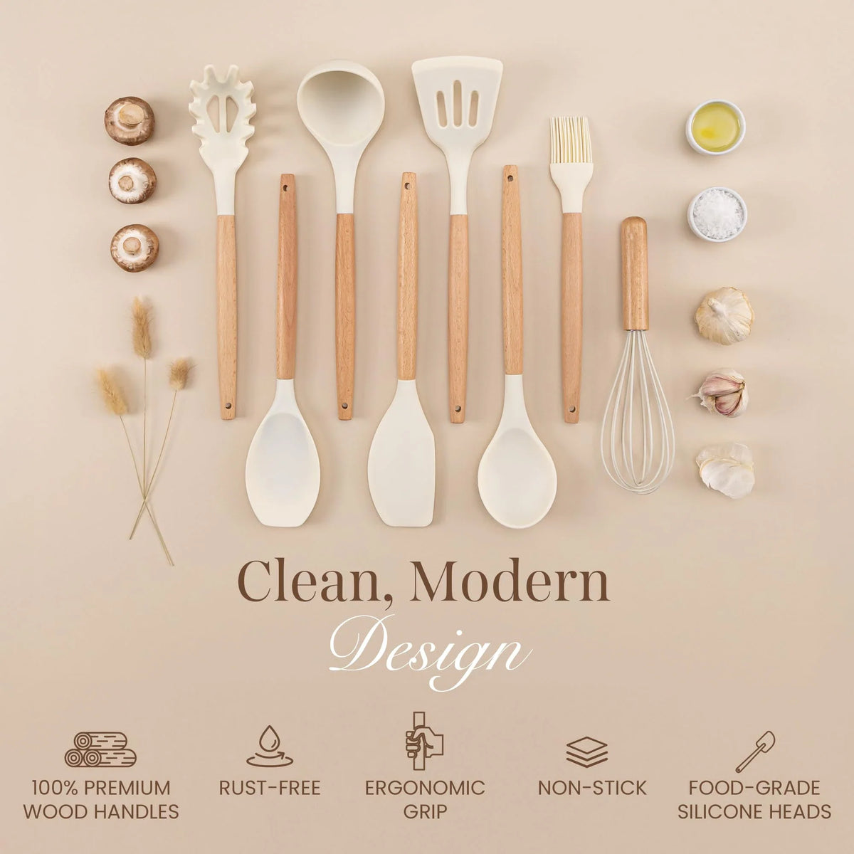 35-Piece Silicone Kitchen Utensil Set – Non-Stick Cooking Tools Kit