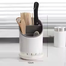 Kitchen Chopsticks Storage Holder with Drain Plate – Tableware Organizer Rack