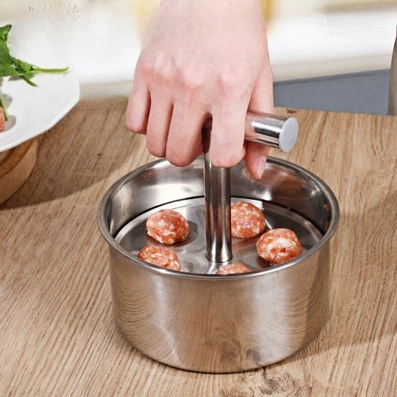 Stainless Steel Press Meatball Maker – Manual Multi-Functional Kitchen Mold