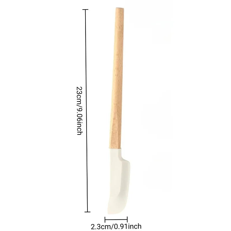 Non-Stick Silicone Baking Spatula with Wooden Handle – Heat-Resistant Icing & Jam Spreader