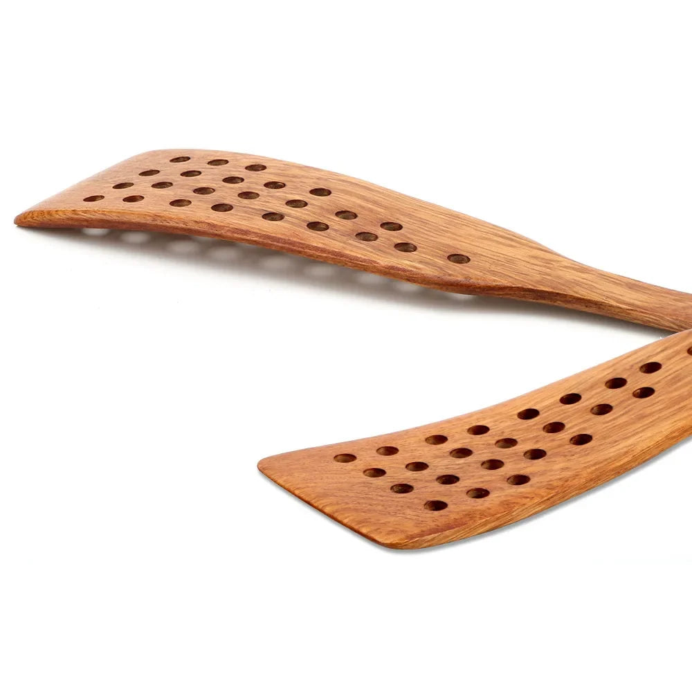 Wooden Filter Shovel Spatula – Non-Stick Frying & Steak Cooking Tool with Drain Holes