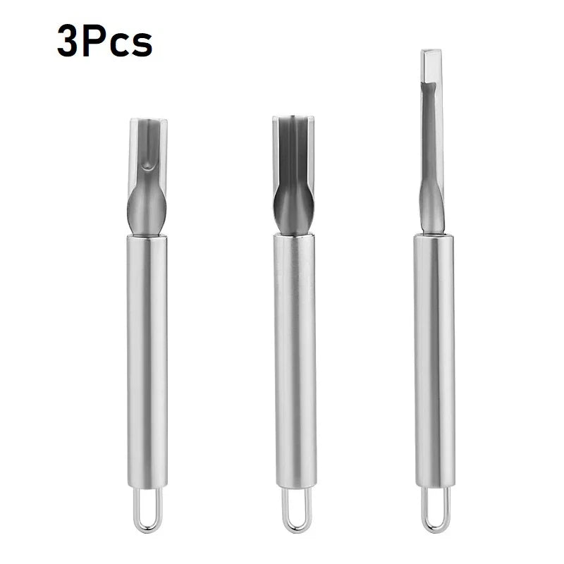 1/3PCS Stainless Steel Carving Knife Set – Fruit & Vegetable Decorative Tools