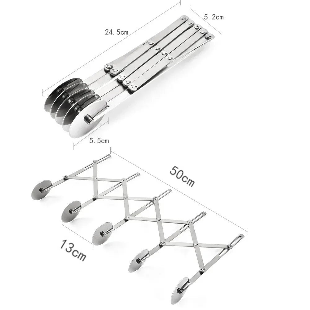 3/5/7 Wheel Dough Cutter – Stainless Steel Adjustable Pastry & Pizza Roller