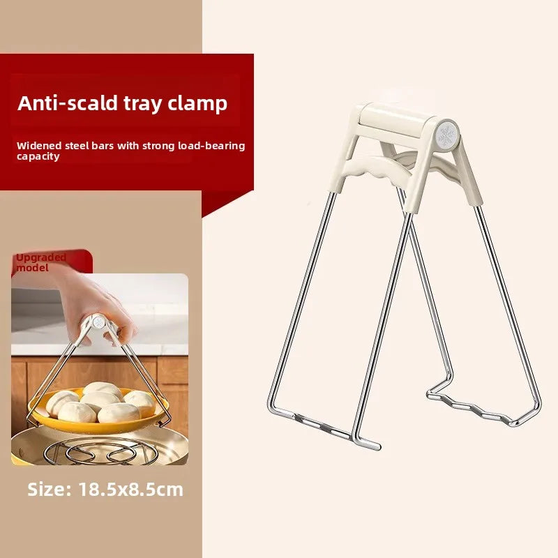 Heat Resistant Bowl Tongs – Stainless Steel Steamer Plate Lifter Tool
