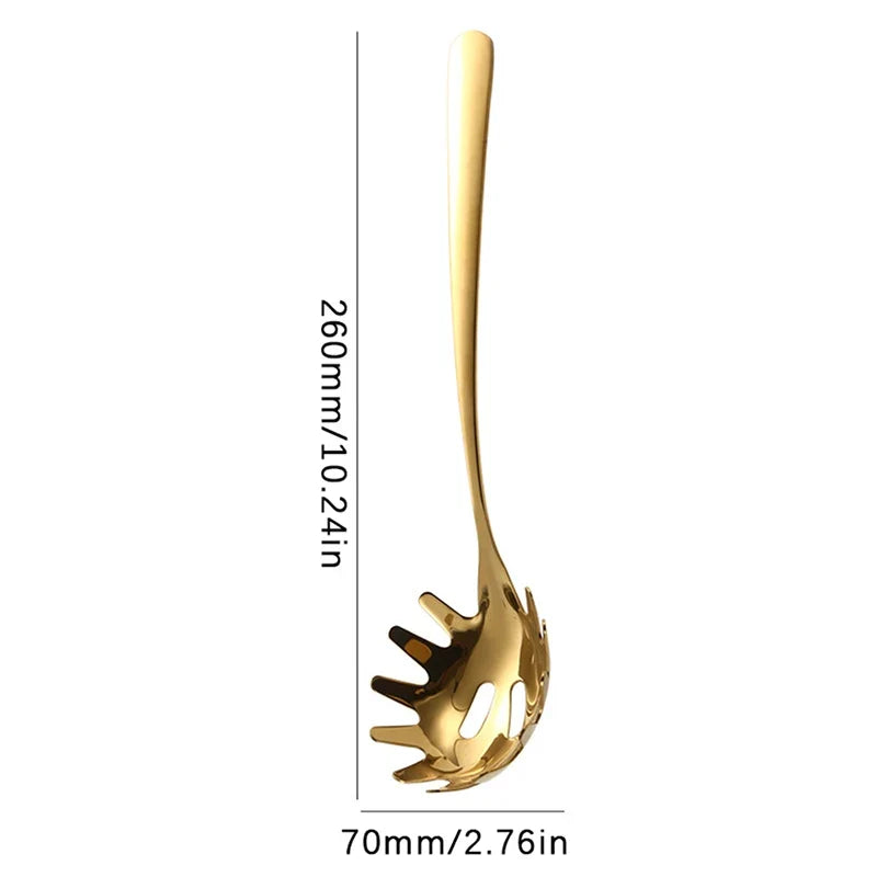 Multifunctional Stainless Steel Noodle Spoon – Pasta Strainer & Spaghetti Server