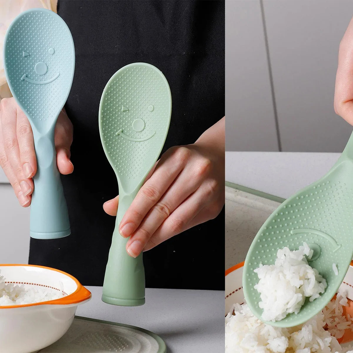Non-Stick Standing Plastic Rice Spoon – Durable Kitchen Paddle