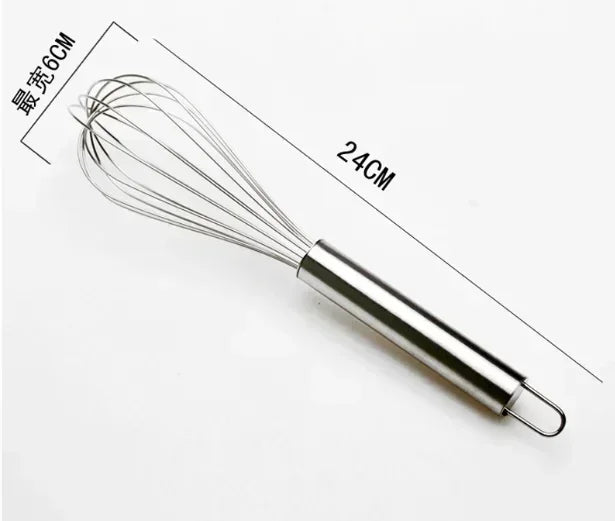 10-Inch Stainless Steel Manual Egg Beater – Kitchen Wire Balloon Whisk