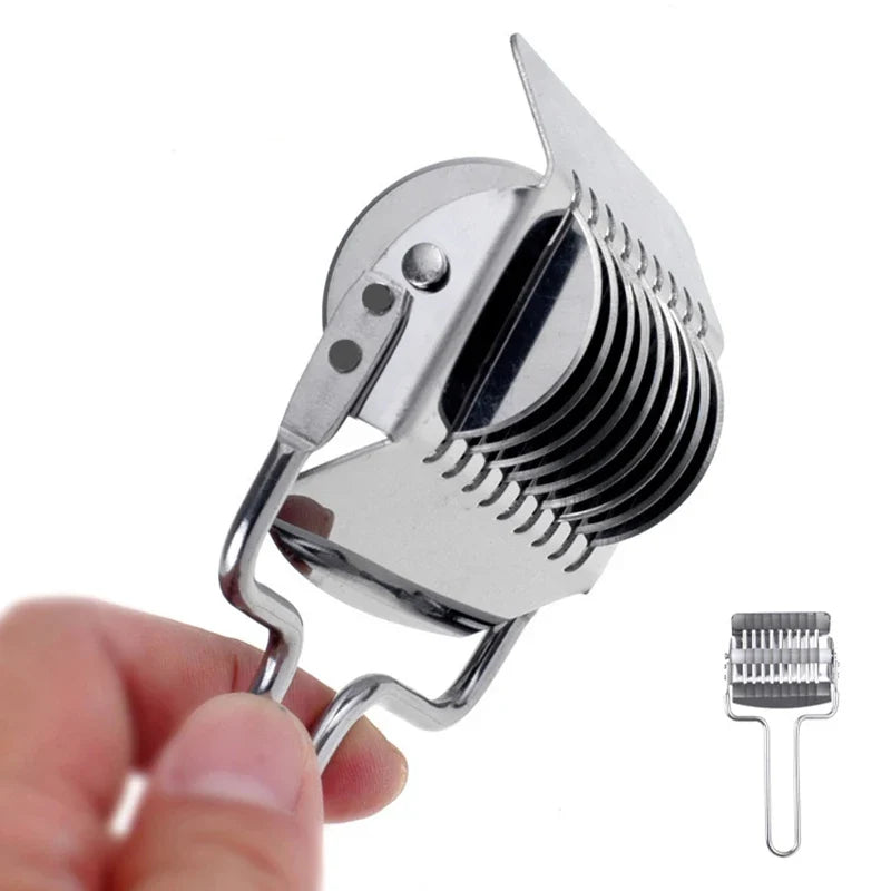Stainless Steel Dough Lattice Roller Cutter – Multifunction Pizza & Noodle Slicer
