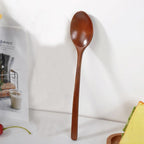2PCS Wooden Spoon Set – Natural Wood Kitchen Tableware for Soup, Tea & Coffee