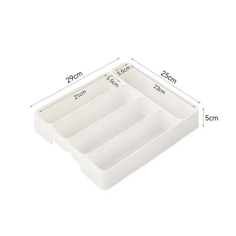 4/5 Compartment Cutlery Organizer – Kitchen Drawer Divider Tray for Spoon & Fork