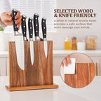 Acacia Wood Magnetic Knife Block – Strong Magnet Knife Holder Stand