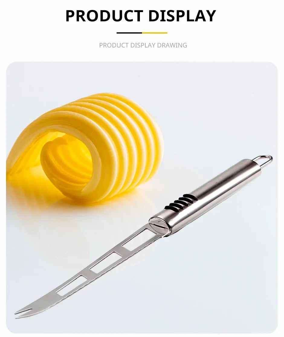 Stainless Steel Cheese Knife – Multifunctional Kitchen Tool for Cheese, Pizza & Baking