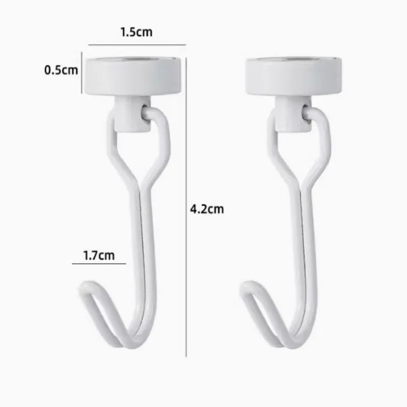 Neodymium Magnetic Hooks 5KG – 360° Rotating No-Drill Heavy-Duty Kitchen Organizers (4PCS)