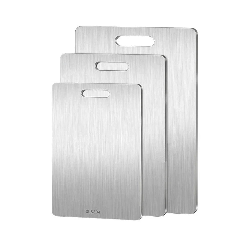 Titanium Stainless Steel Cutting Board – Double-Sided Food Grade Chopping Board