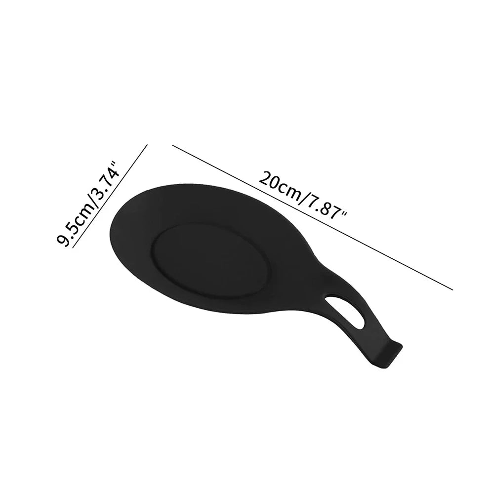 Silicone Spoon Rest Spatula Holder – Heat Resistant Utensil Placemat Tray for Kitchen