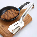 Stainless Steel Frying Shovel Clip – Multifunctional BBQ Tongs & Fish Spatula