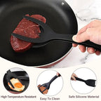 2 in 1 Grip & Flip Spatula Tongs – Nylon Non-Stick Egg & Pancake Flipper