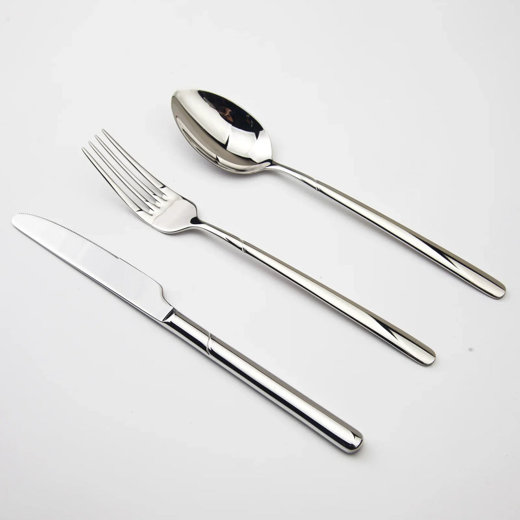 Premium 24-Piece Stainless Steel Flatware Set – Knives, Forks & Spoons | Eco-Friendly & Dishwasher Safe