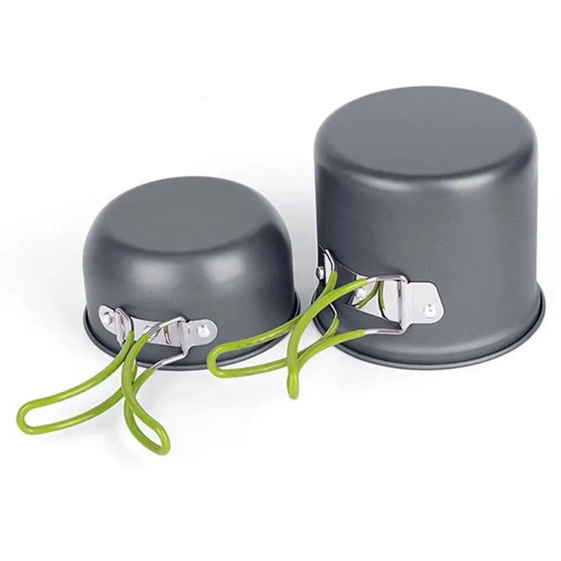 Outdoor Camping Pot Set – Portable 1–2 Person Folding Stove Cookware Kit