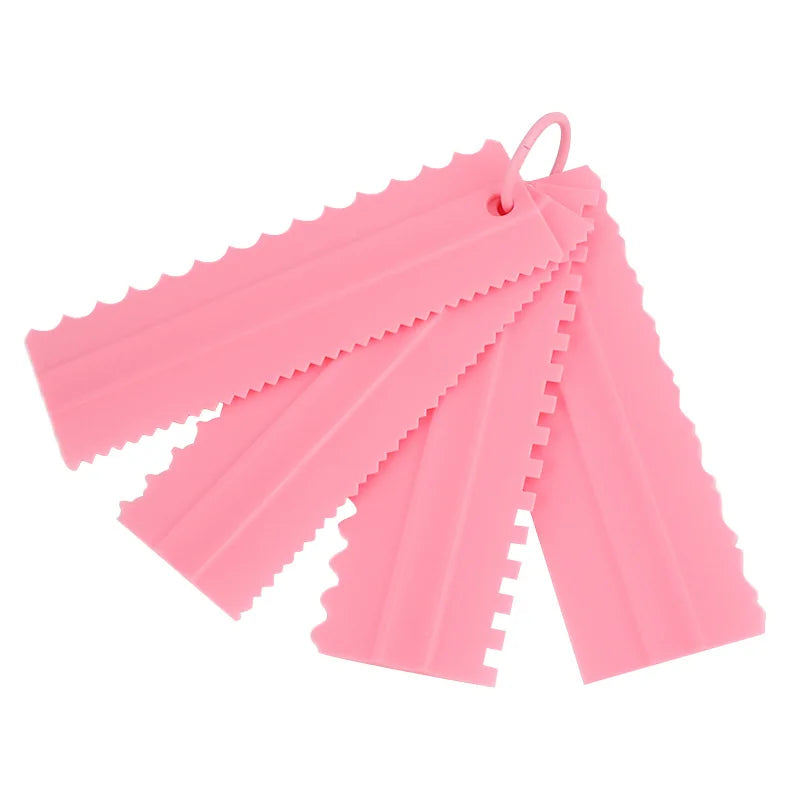4pcs Cream Scraper Set – PP Icing Combs & Spatulas for Cake Decorating and DIY Baking