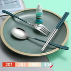 304 Portable Stainless Steel Tableware Set – Travel Cutlery with Storage Box