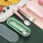 3-Piece Kids Cutlery Set – 304 Stainless Steel Spoon & Fork with Portable Case