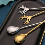 Christmas Elk Head Stainless Steel Coffee Spoon – Festive Table Decoration & Gift