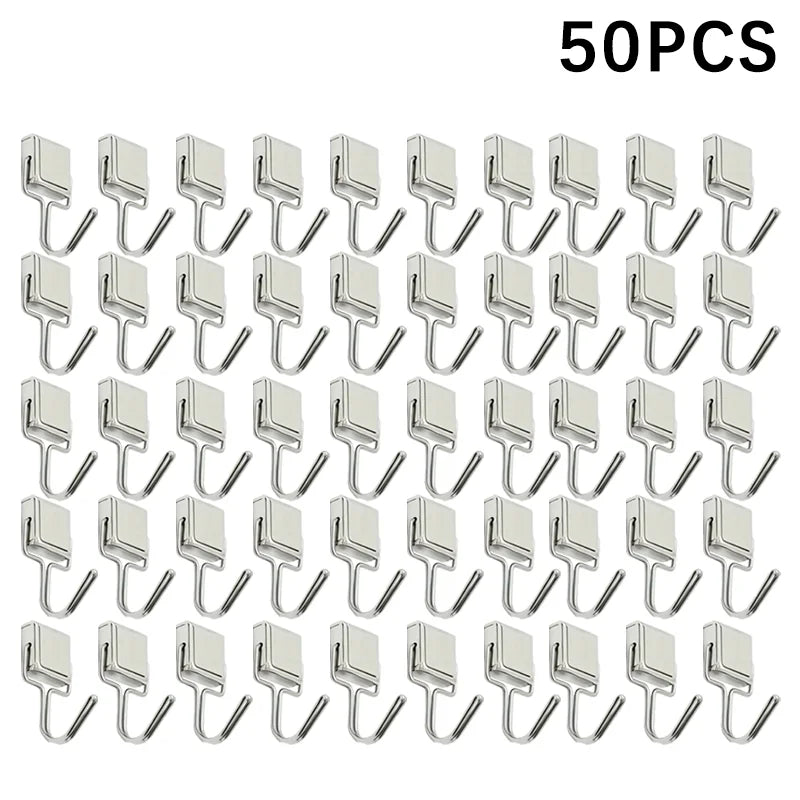 50PCS Strong Magnetic Hooks – Multi-Purpose Storage Hooks for Home, Kitchen & Bathroom