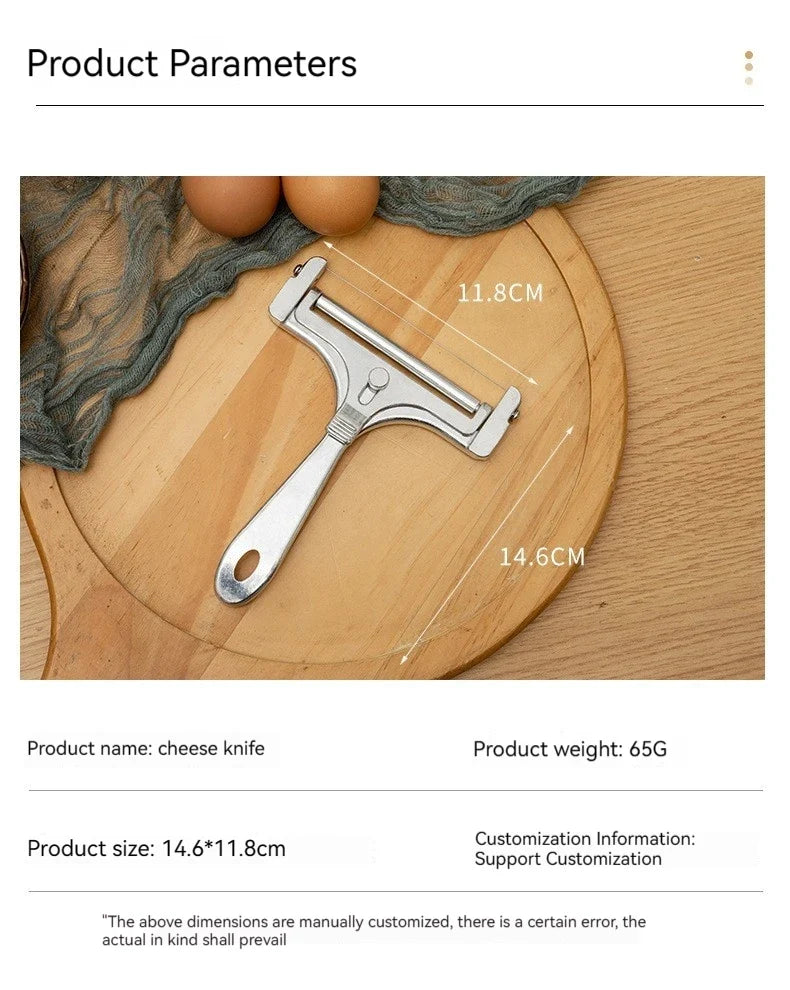 Stainless Steel Adjustable Cheese Slicer – Butter Cutter for Soft & Semi-Hard Cheese