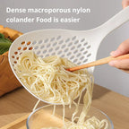 Large Capacity White Colander Spoon – Heat-Resistant Dumpling & Noodle Strainer