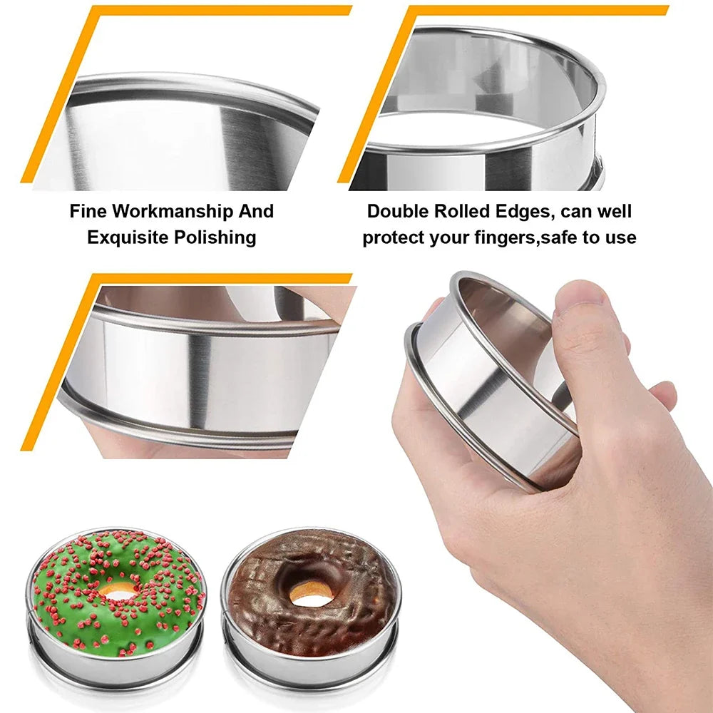 2PCS Stainless Steel Double Rolled Tart Rings – Baking Circle Molds for Fruit Pie, Cake & Cookies