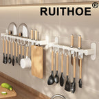 Wall Mounted Kitchen Hook Rack – No-Punching Utensils & Storage Hanger