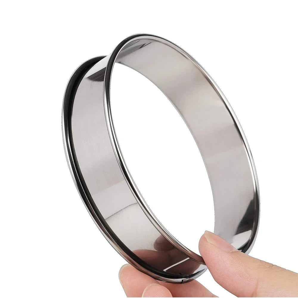 2PCS Stainless Steel Double Rolled Tart Rings – Baking Circle Molds for Fruit Pie, Cake & Cookies