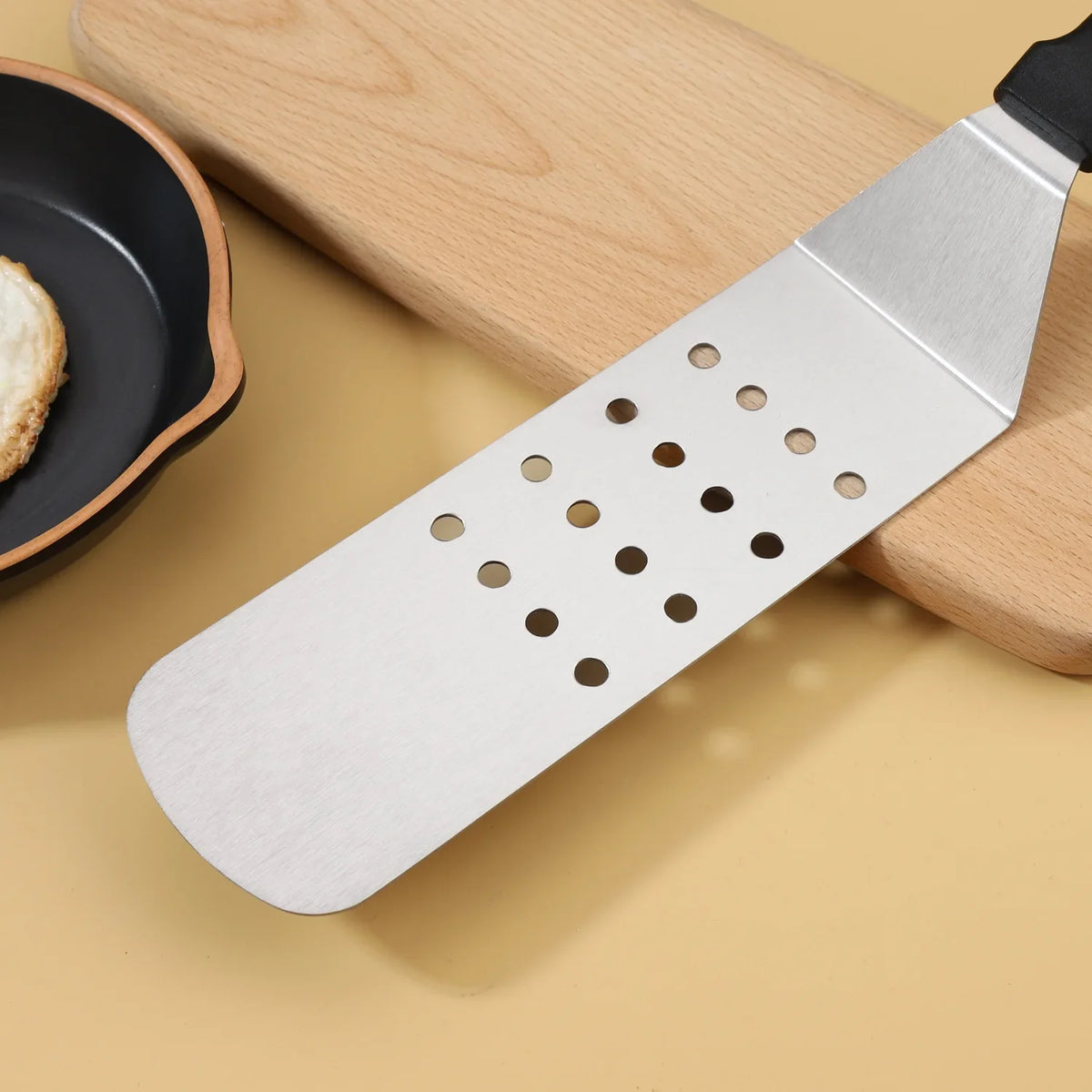 Stainless Steel Cooking Scraper Spatula – Heavy-Duty BBQ & Griddle Turner