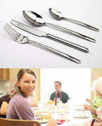 Premium 24-Piece Stainless Steel Flatware Set – Knives, Forks & Spoons | Eco-Friendly & Dishwasher Safe
