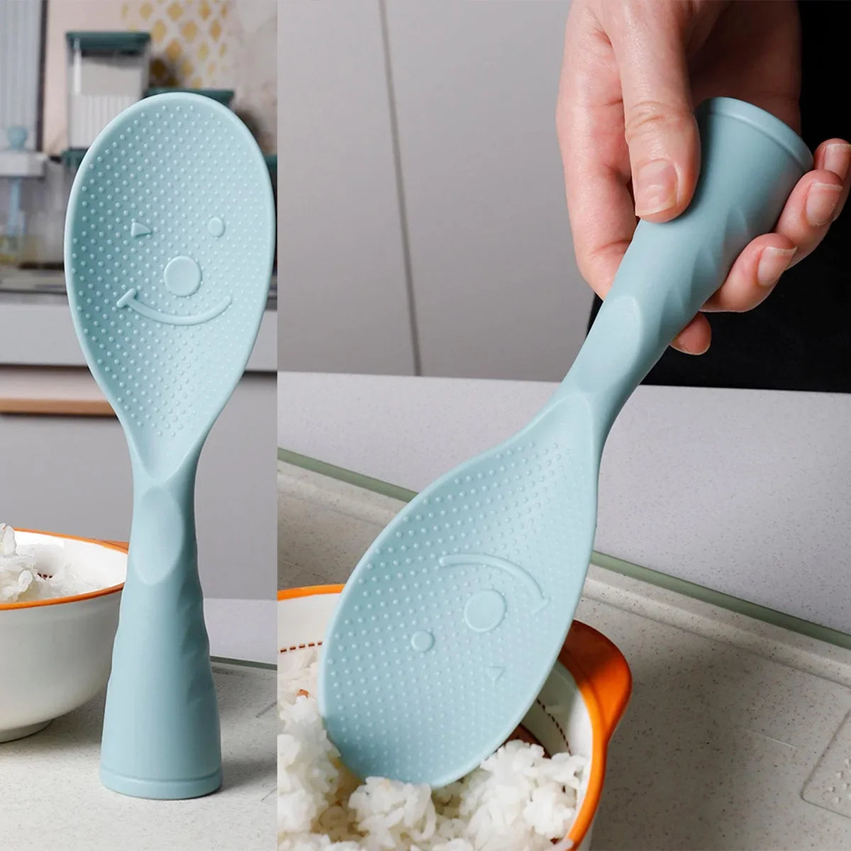 Non-Stick Standing Plastic Rice Spoon – Durable Kitchen Paddle