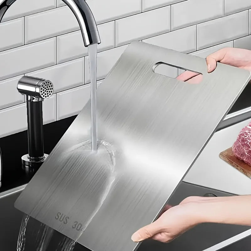Titanium Stainless Steel Cutting Board – Double-Sided Food Grade Chopping Board