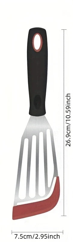 Stainless Steel & Silicone Cooking Spatula – Heat-Resistant Frying & Steak Flipper