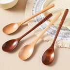 2PCS Wooden Spoon Set – Natural Wood Kitchen Tableware for Soup, Tea & Coffee