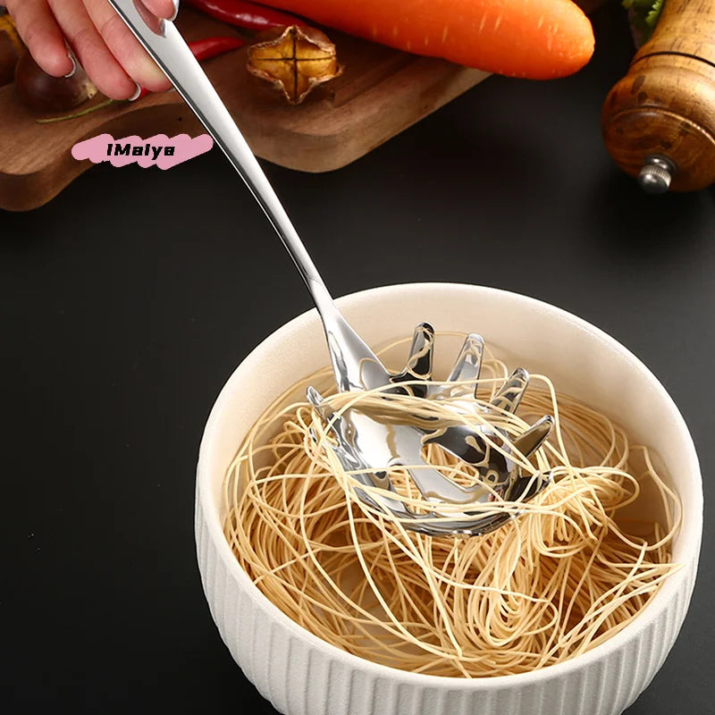 Multifunctional Stainless Steel Noodle Spoon – Pasta Strainer & Spaghetti Server
