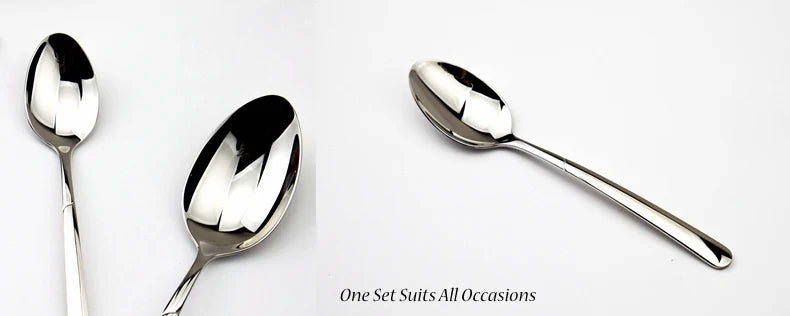 Premium 24-Piece Stainless Steel Flatware Set – Knives, Forks & Spoons | Eco-Friendly & Dishwasher Safe